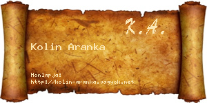 Kolin Aranka névjegykártya
